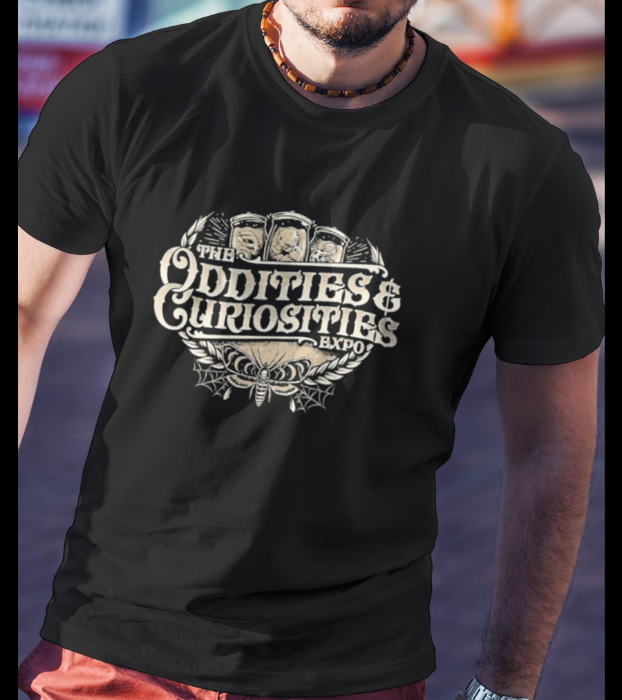 The Oddities And Curiosities Expo Death Head Moth Skeletons Tarot Cards T-Shirt