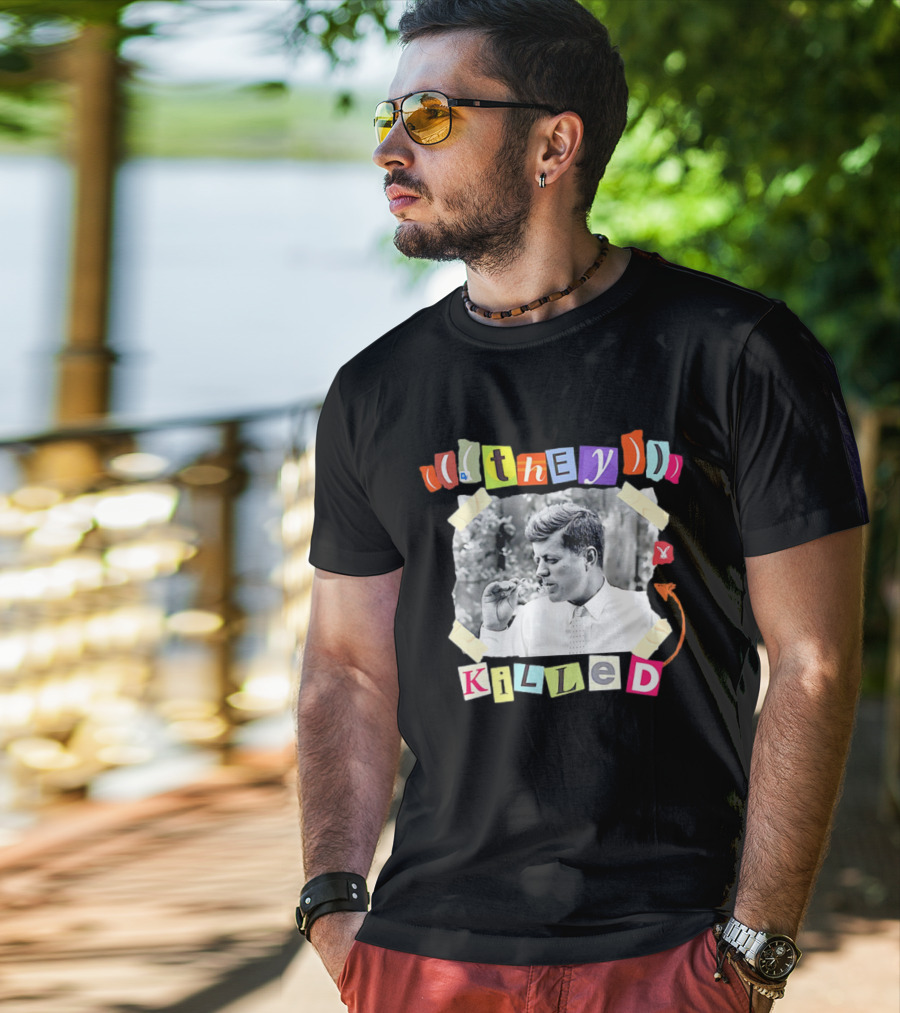 They Killed John F. Kennedy Smoking Retro Style T-Shirt