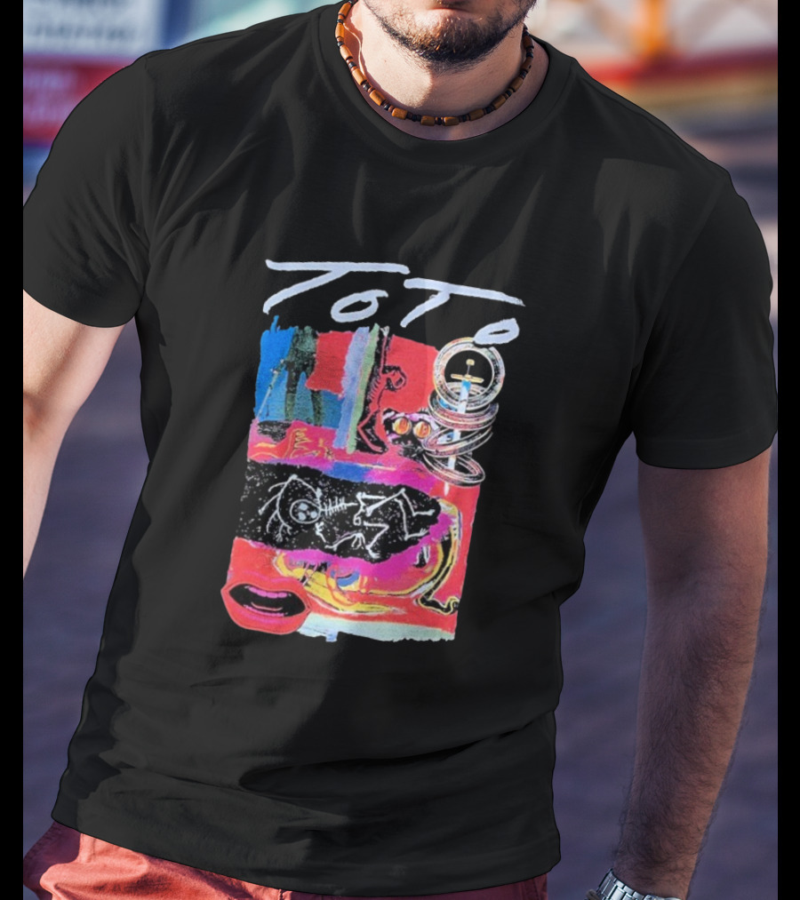 Toto Collage Album Art Iconic Retro Sword Lips Bold Colors T-Shirt