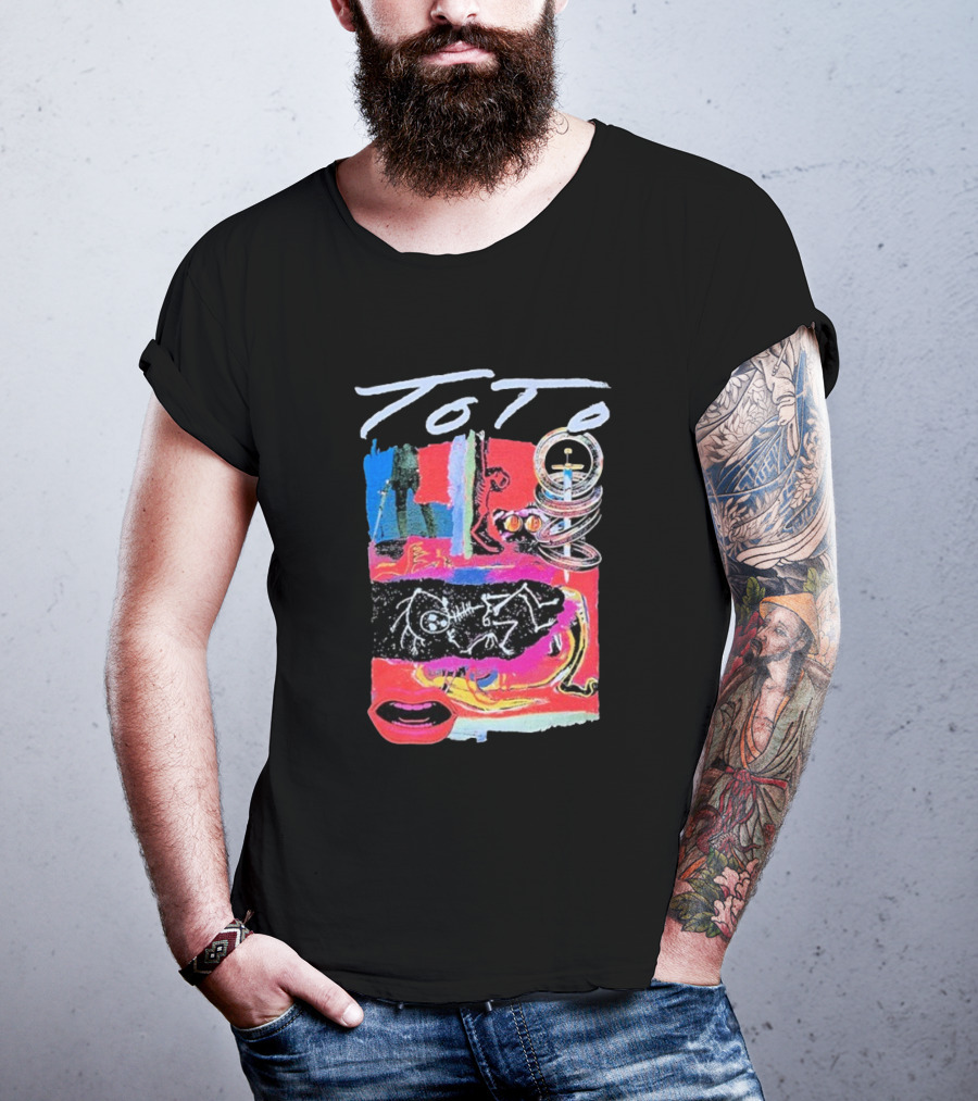 Toto Collage Album Art Iconic Retro Sword Lips Bold Colors T-Shirt
