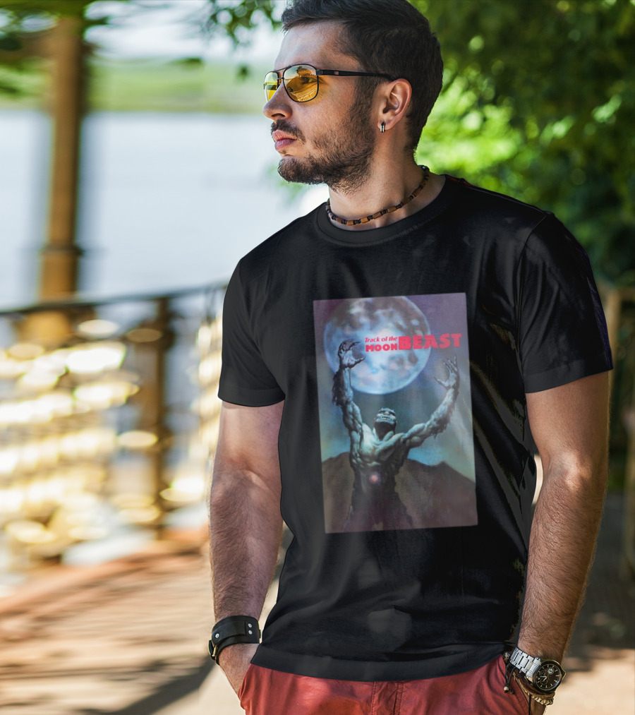 Track Of The Moon Beast Monster Howling At Full Moon T-Shirt