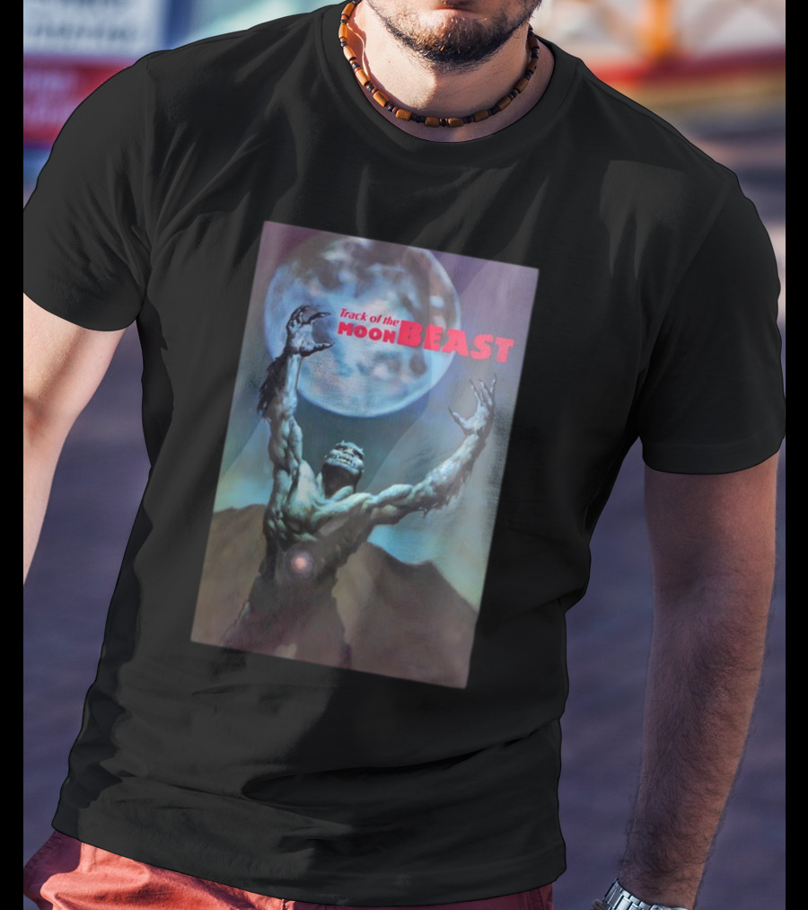 Track Of The Moon Beast Monster Howling At Full Moon T-Shirt
