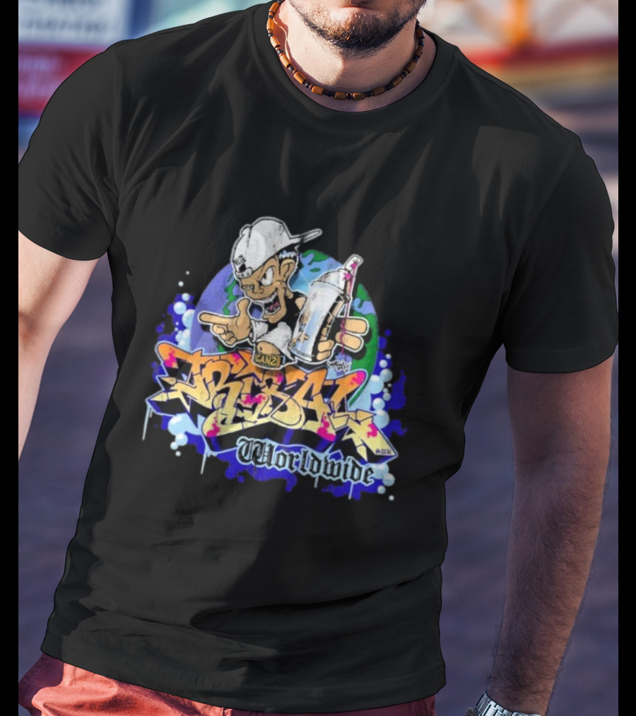 Tribal Gear Can 2 Spray Graffiti Worldwide T-Shirt
