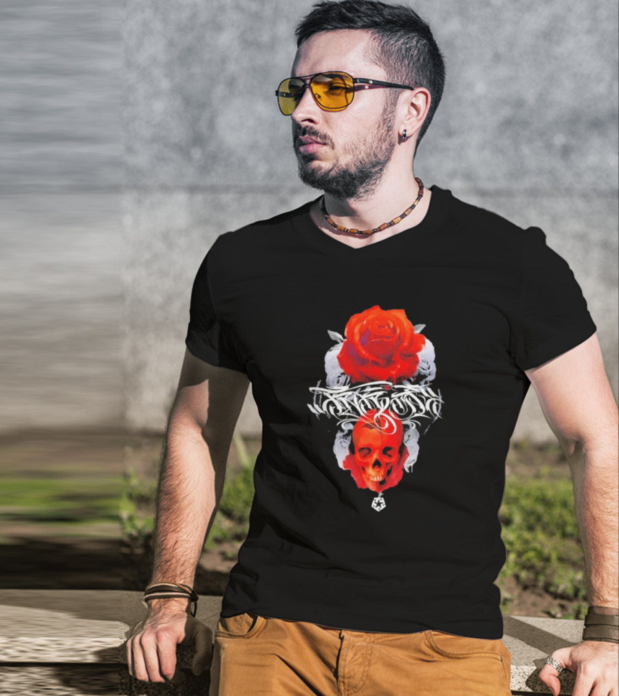 Tribal Gear Huit Rose Skull And Rose Graphic T-Shirt
