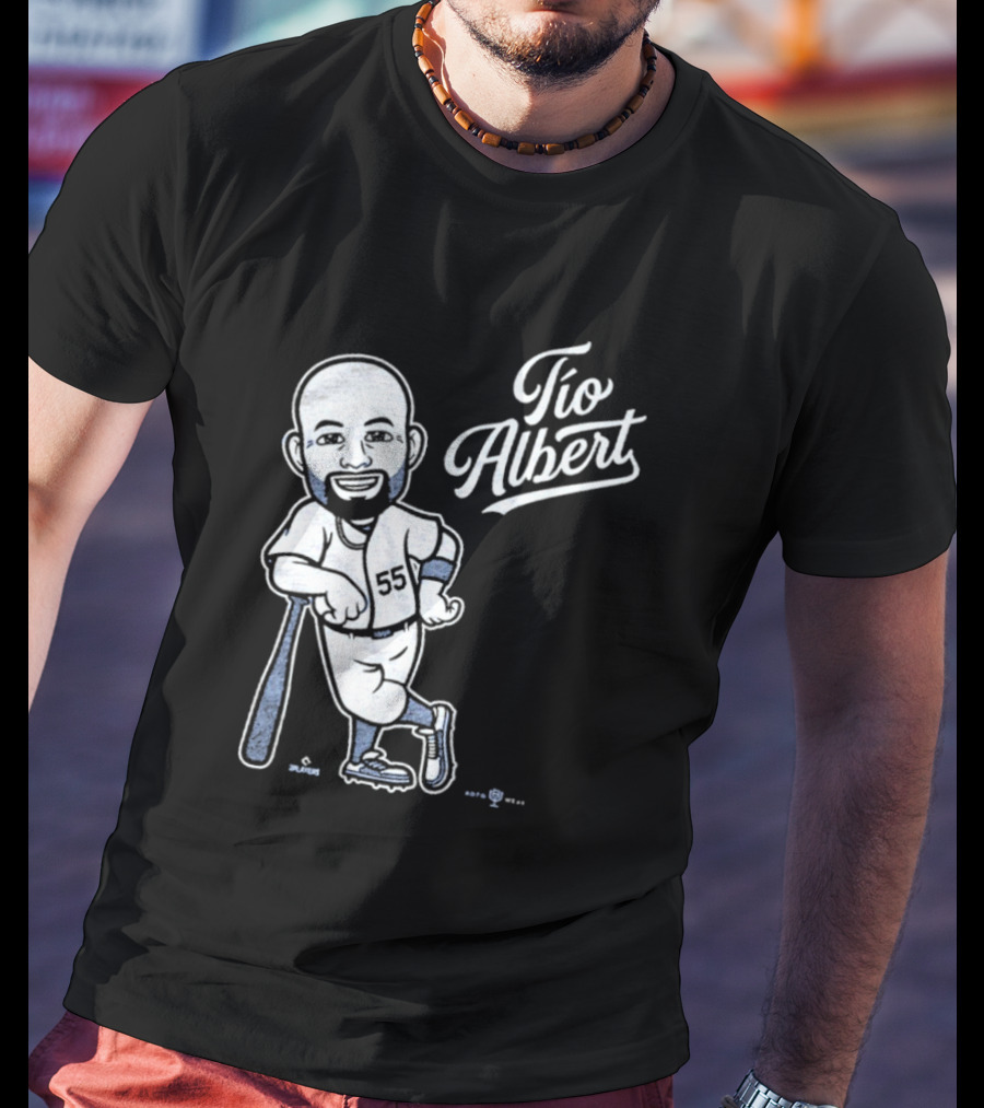 Tío Albert Baseball Player Cartoon With Bat And Number 55 T-Shirt
