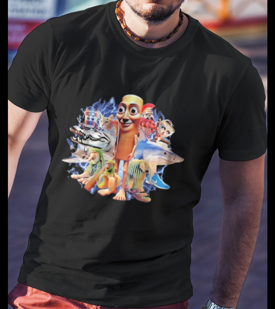 Tung Tung Tung Sahur Crocodilo Bombardino Tralalelo Tralala Br Br Patapim Brain Rot Crocodilo Bombardino Character Collage T-Shirt