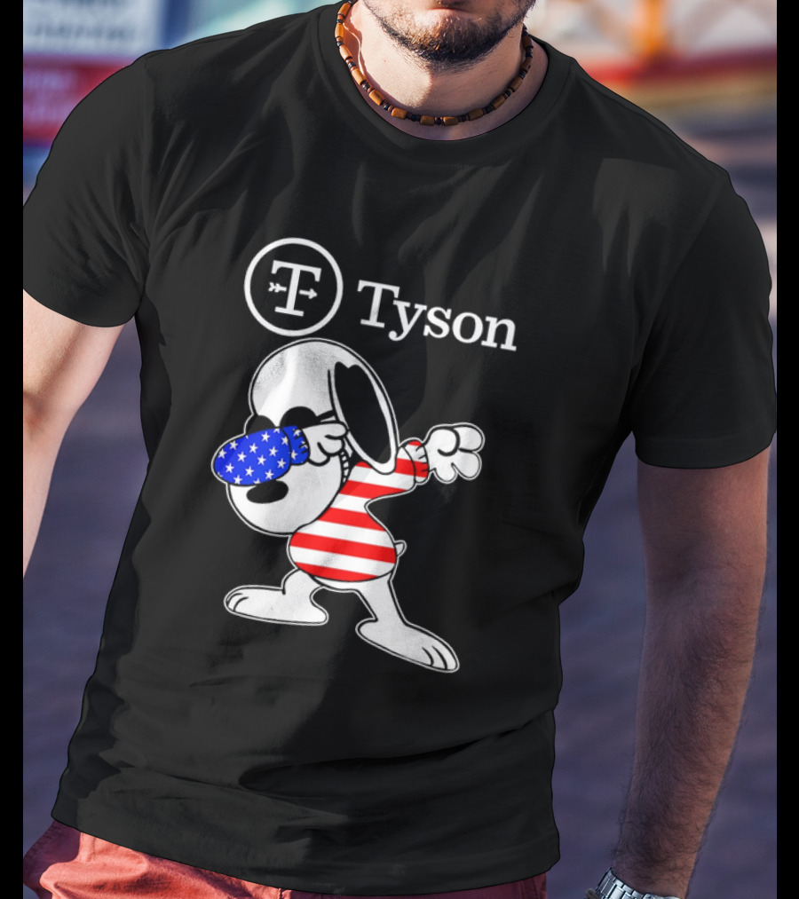 Tyson Foods Snoopy Dabbing American Flag Character T-Shirt