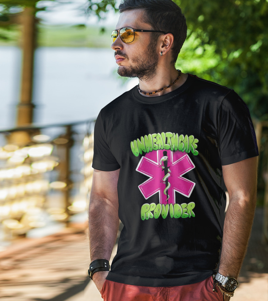 Unhealthcare Provider Graffiti Star Of Life Snake T-Shirt