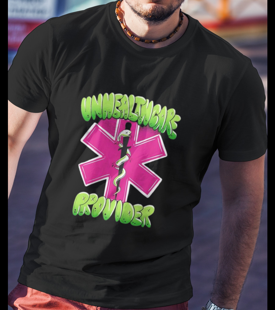 Unhealthcare Provider Graffiti Star Of Life Snake T-Shirt