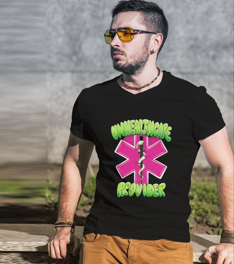 Unhealthcare Provider Graffiti Star Of Life Snake T-Shirt