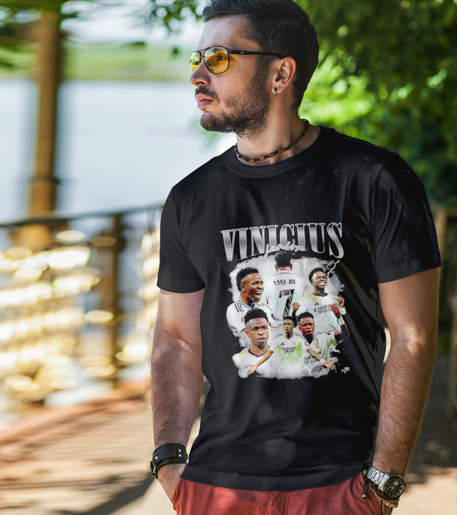 Vinicius Junior Real Madrid Footballer Montage T-Shirt