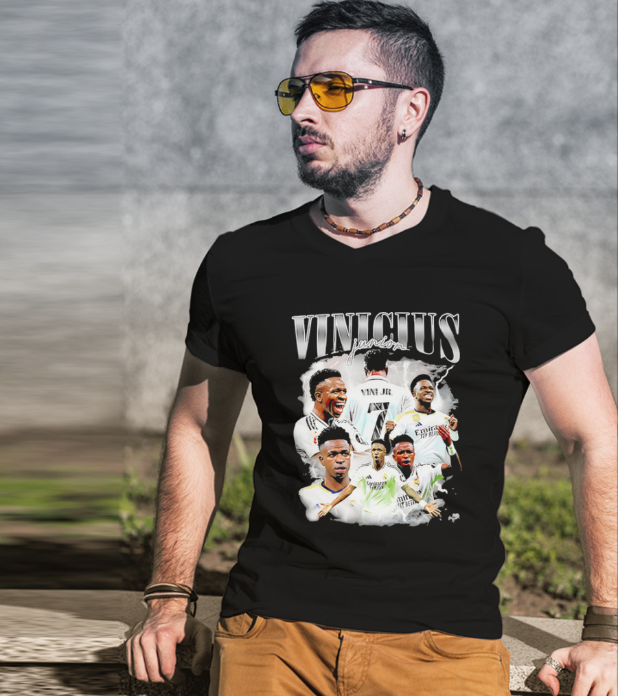 Vinicius Junior Real Madrid Footballer Montage T-Shirt