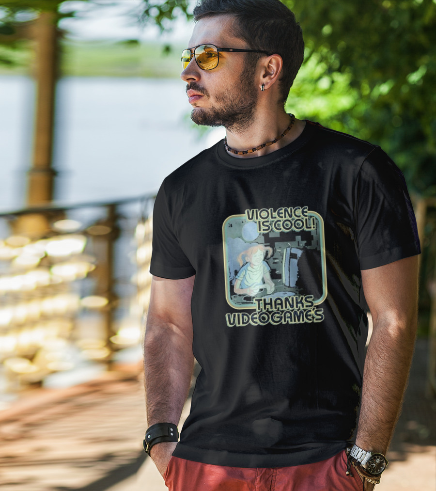 Violence Is Cool Thanks Videogame's Retro Gamer Moonlight Adventure T-Shirt