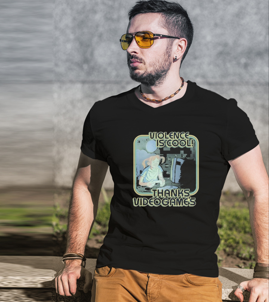 Violence Is Cool Thanks Videogame's Retro Gamer Moonlight Adventure T-Shirt