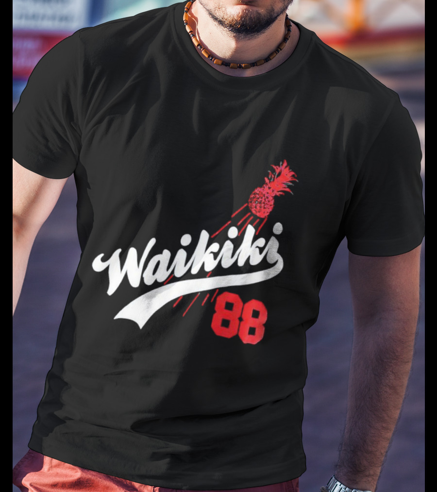 Waikiki 88 Los Angeles Dodgers Pineapple Baseball Graphic T-Shirt