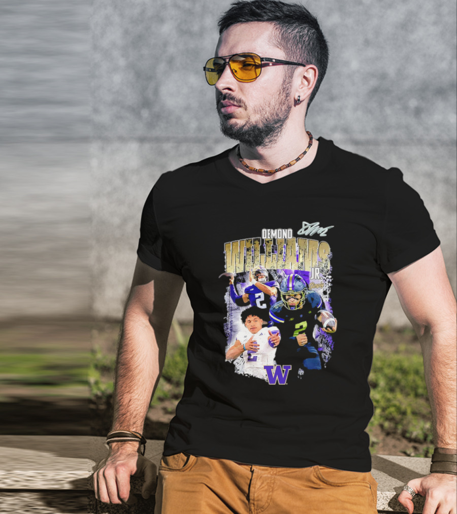 Demond Williams Jr. Washington Huskies Football W Logo T-Shirt