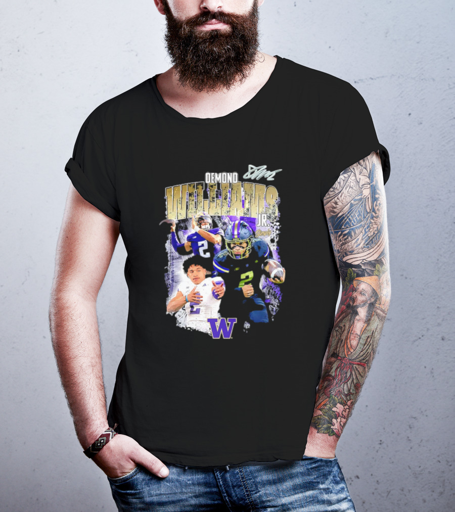 Demond Williams Jr. Washington Huskies Football W Logo T-Shirt