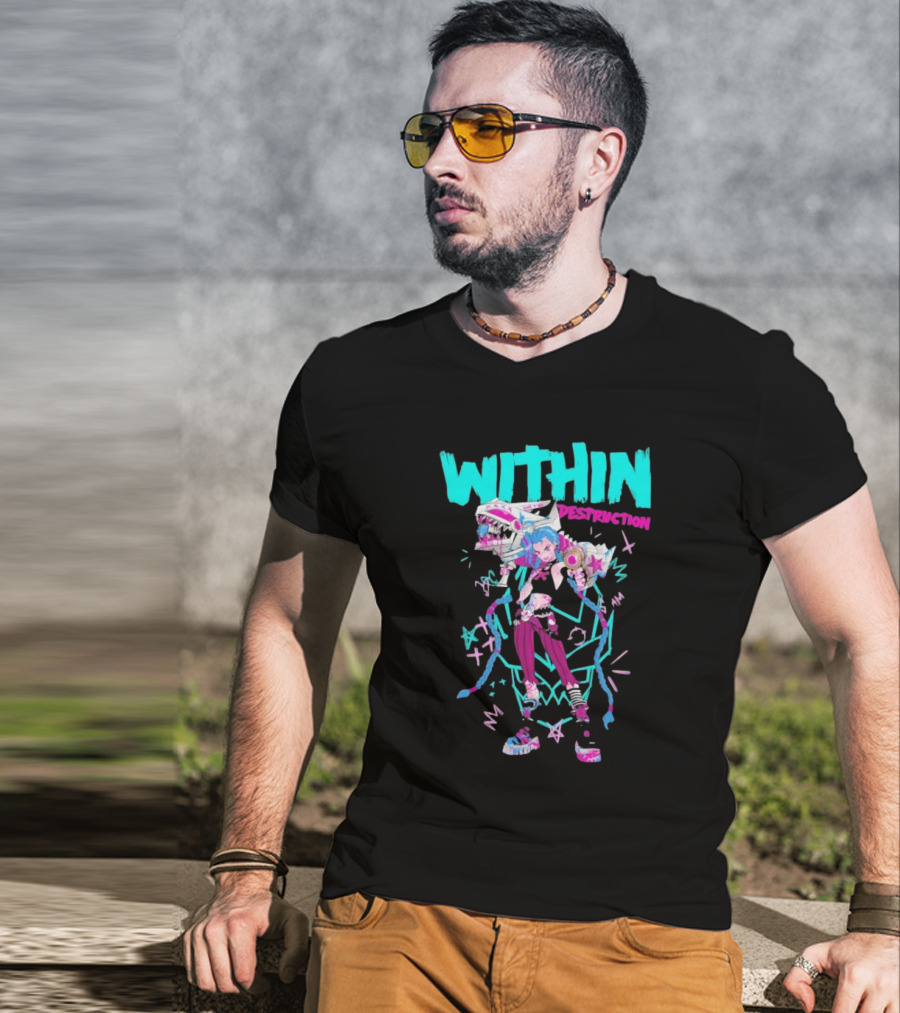 Within Destruction Jinx Slam Arcane League Of Legends Star Imagery T-Shirt