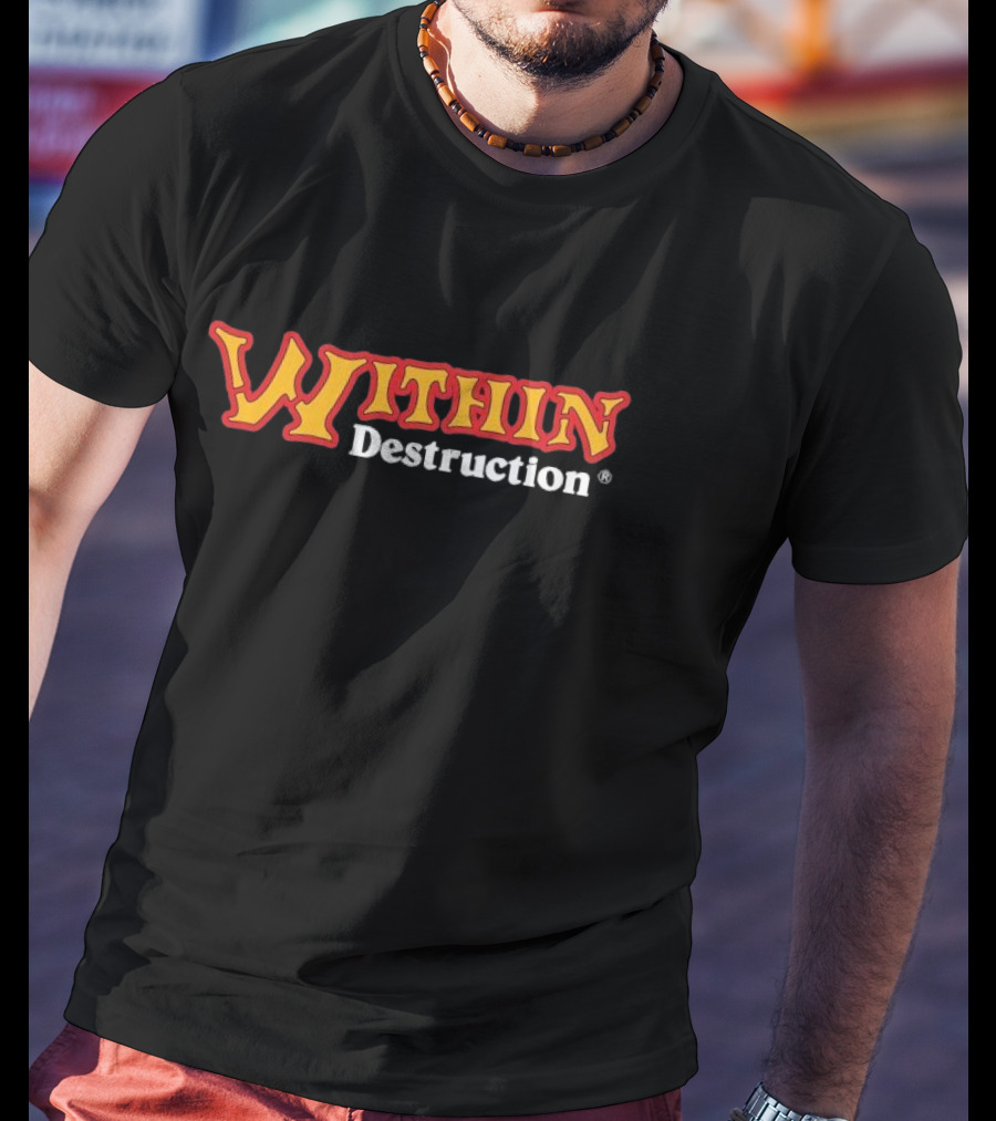 Within Destruction Vintage Style Text Design T-Shirt