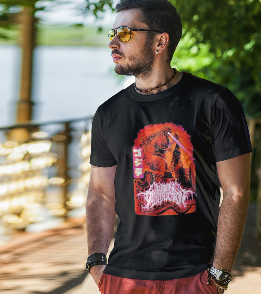 Within Destruction Reptile Kaiju Tokyo Destruction Scene T-Shirt