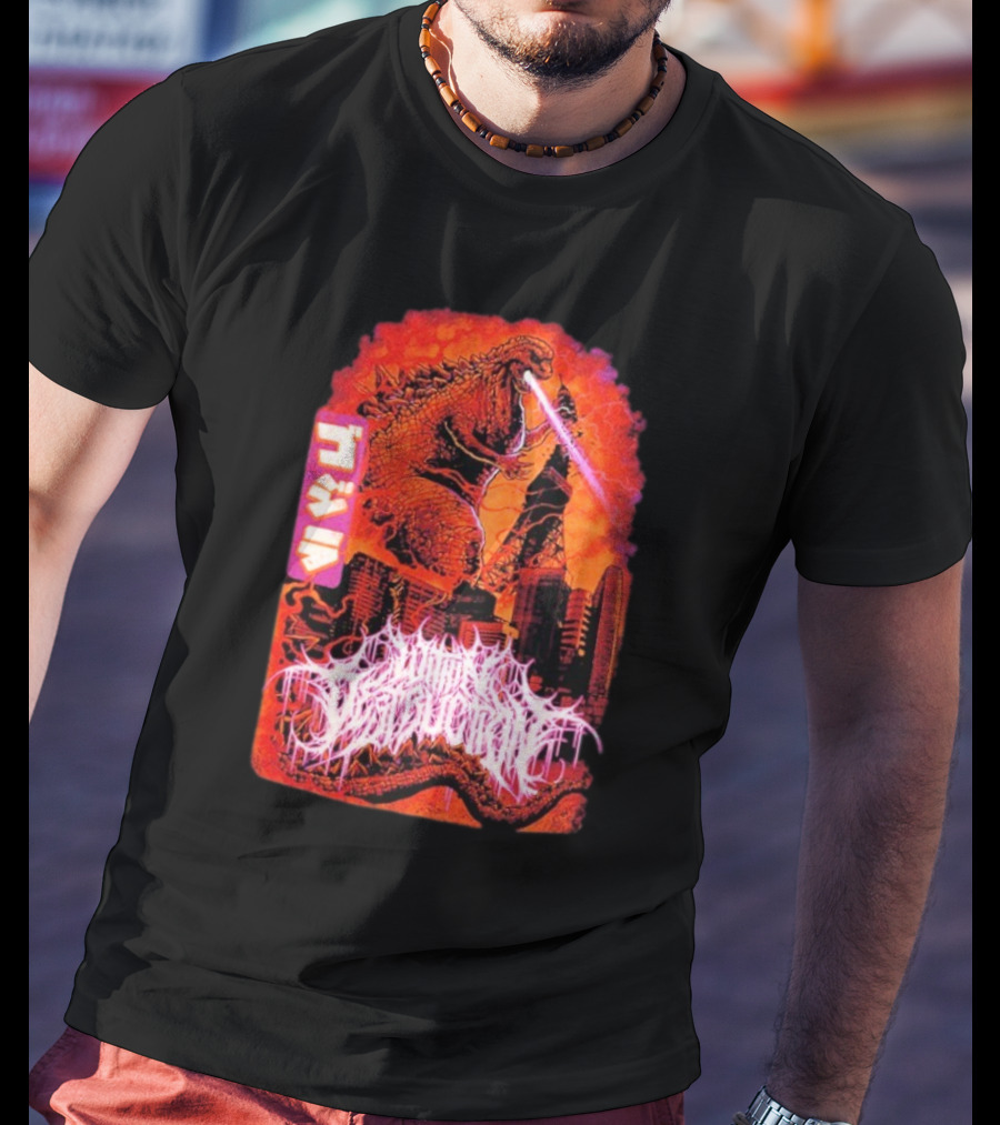 Within Destruction Reptile Kaiju Tokyo Destruction Scene T-Shirt