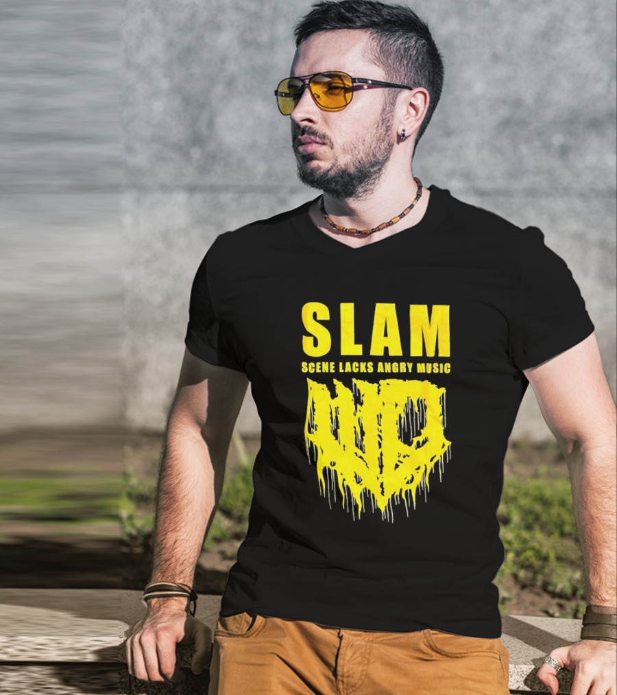 Slam Scene Lacks Angry Music Dripping Graphic T-Shirt