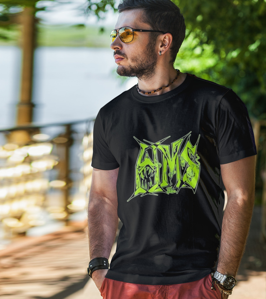 H.M.S Wolfsbane Atomic Themed Text With Monster Elements T-Shirt