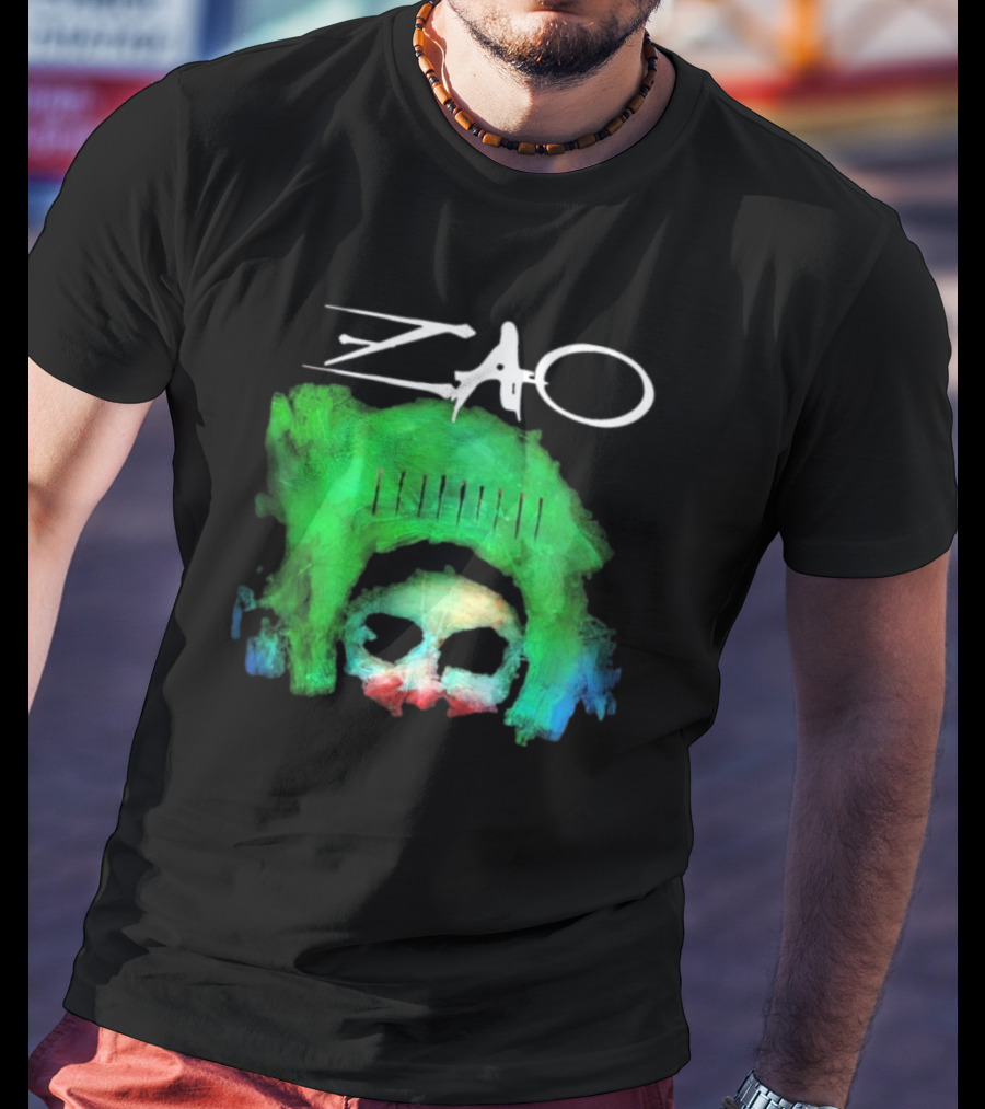 Zao Splinter Shards Green Skull Art T-Shirt