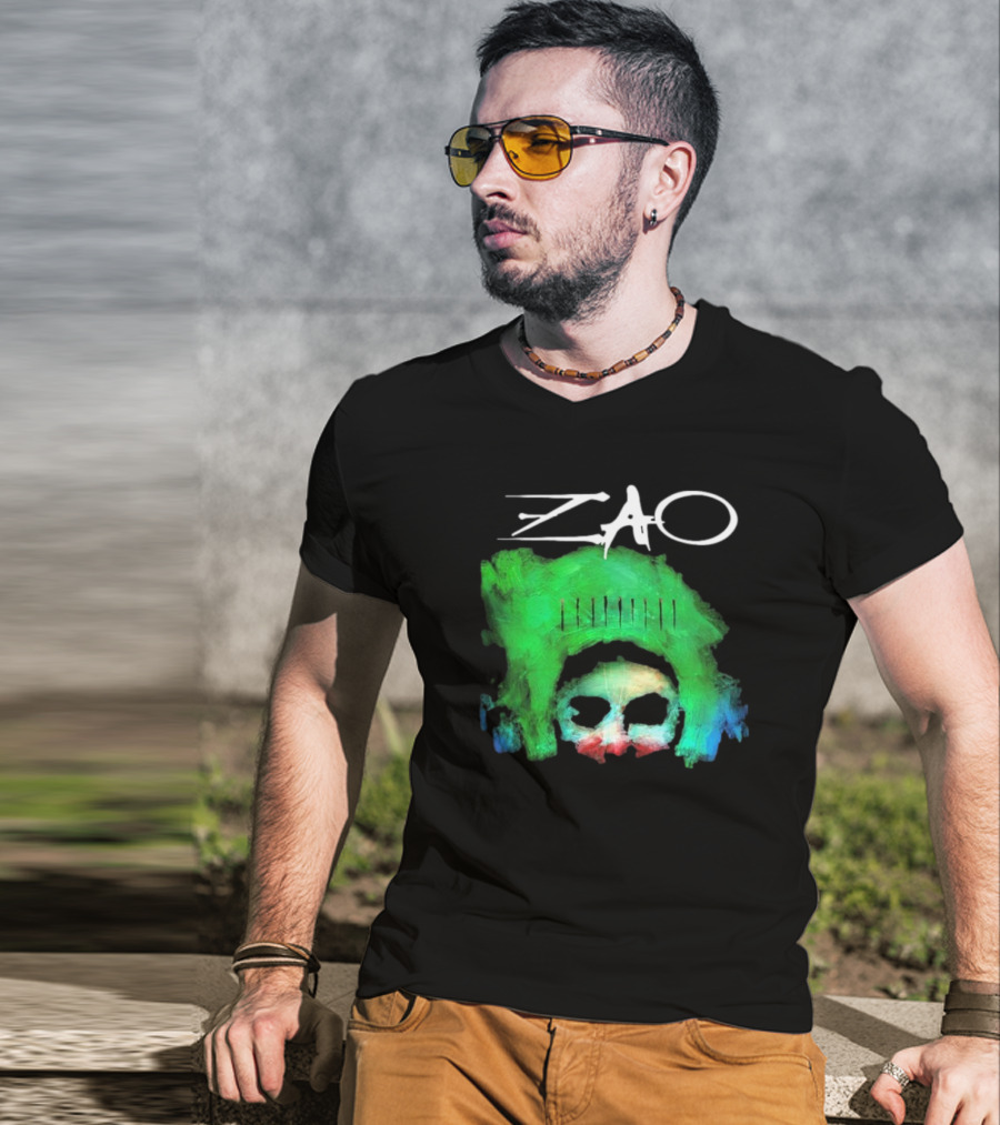 Zao Splinter Shards Green Skull Art T-Shirt