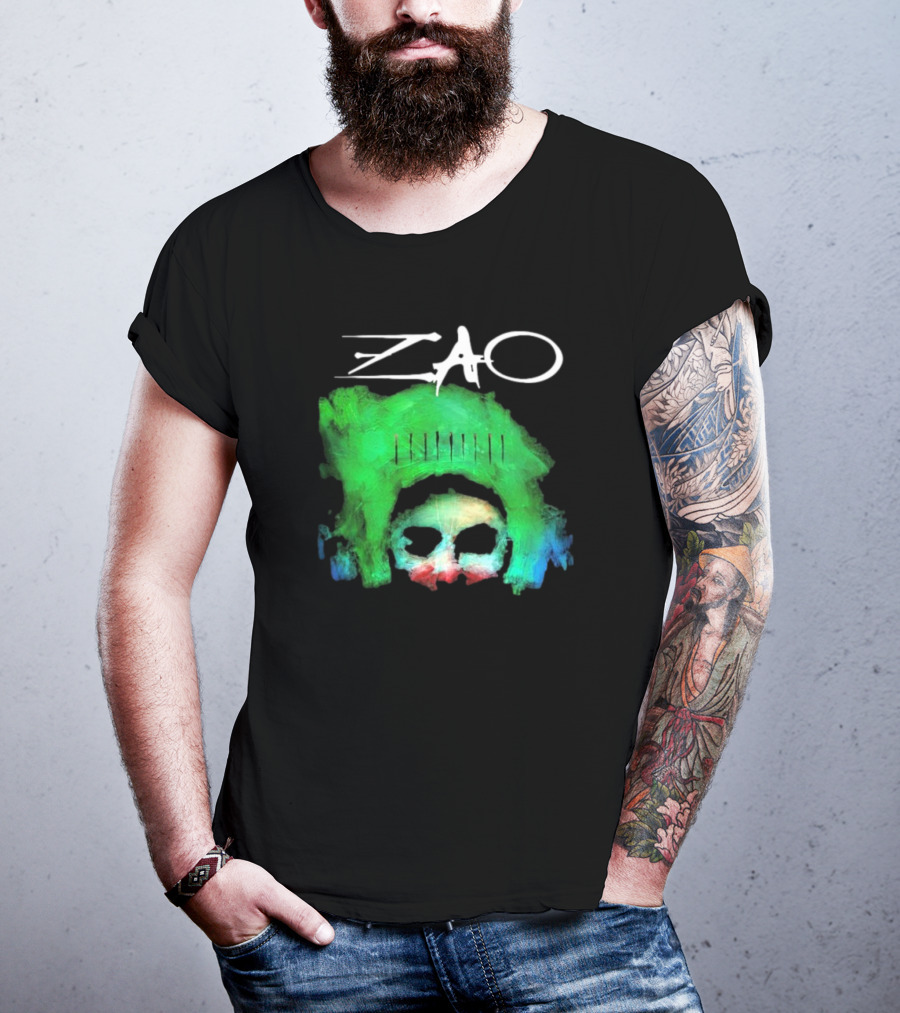 Zao Splinter Shards Green Skull Art T-Shirt