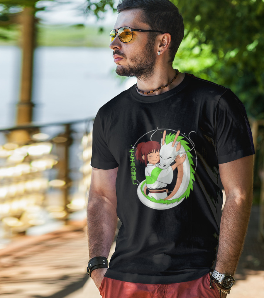 Spirited Away Haku And Chihiro Hug Embrace T-Shirt