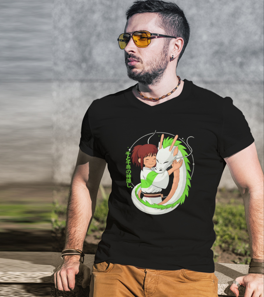 Spirited Away Haku And Chihiro Hug Embrace T-Shirt