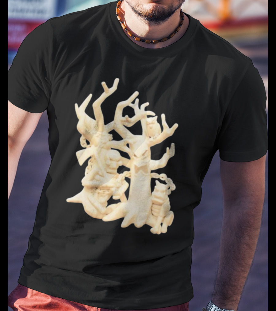 Spooky Woods Woodland Tree Creature With Owl And Frog T-Shirt