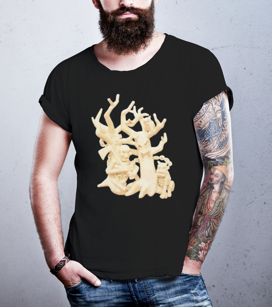 Spooky Woods Woodland Tree Creature With Owl And Frog T-Shirt