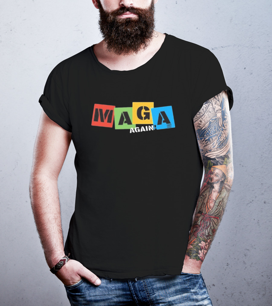 MAGA Again Block Letters Primary Colors T-Shirt