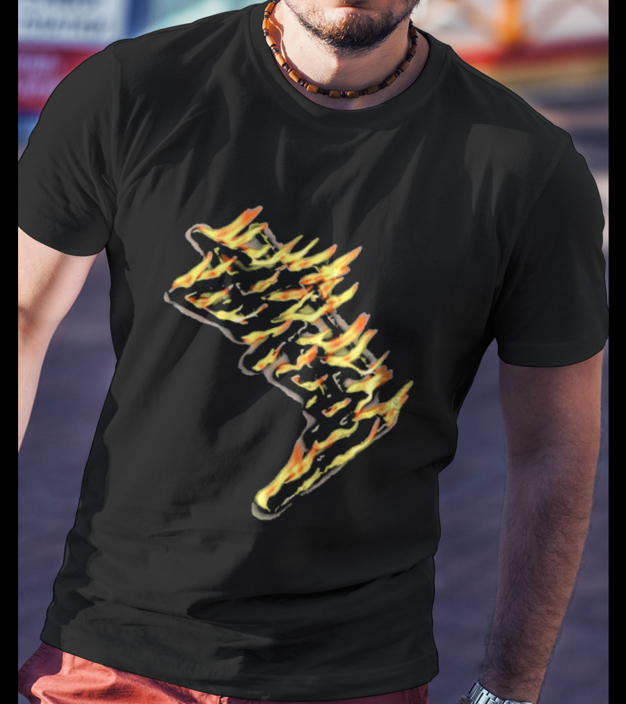 Stussy Burning Stock Flame Graphic Midnight T-Shirt