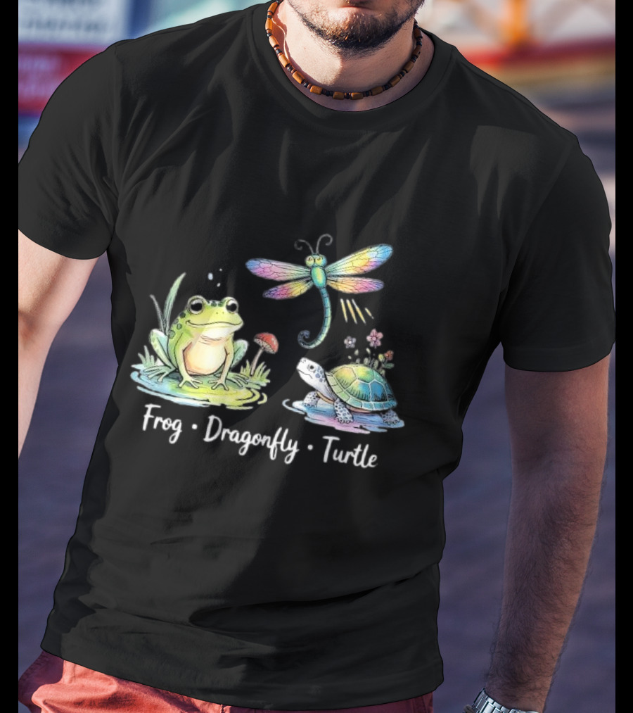 Frog Dragonfly Turtle Subtle Political Humor T-Shirt