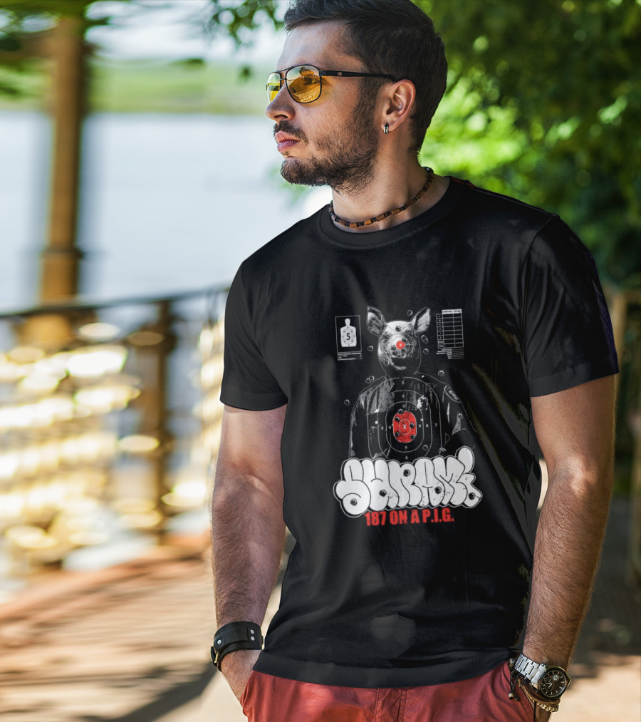 Sunami Pig 187 Target Shooting Pig Design T-Shirt