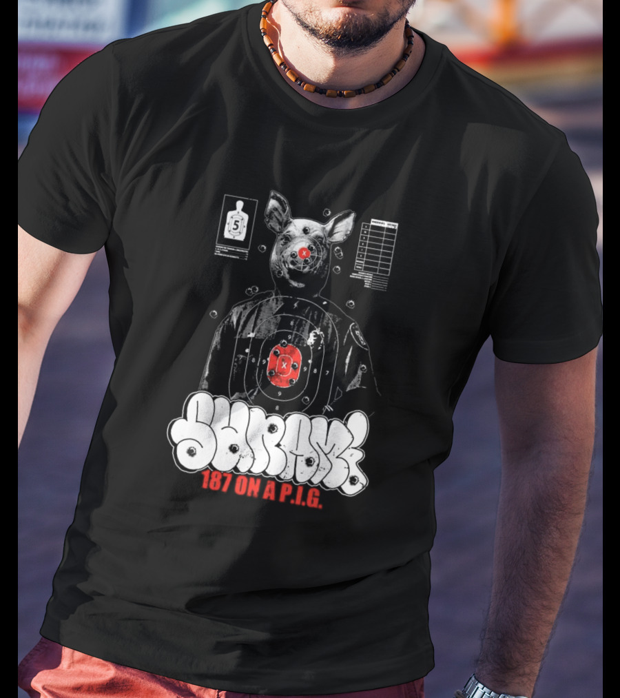 Sunami Pig 187 Target Shooting Pig Design T-Shirt