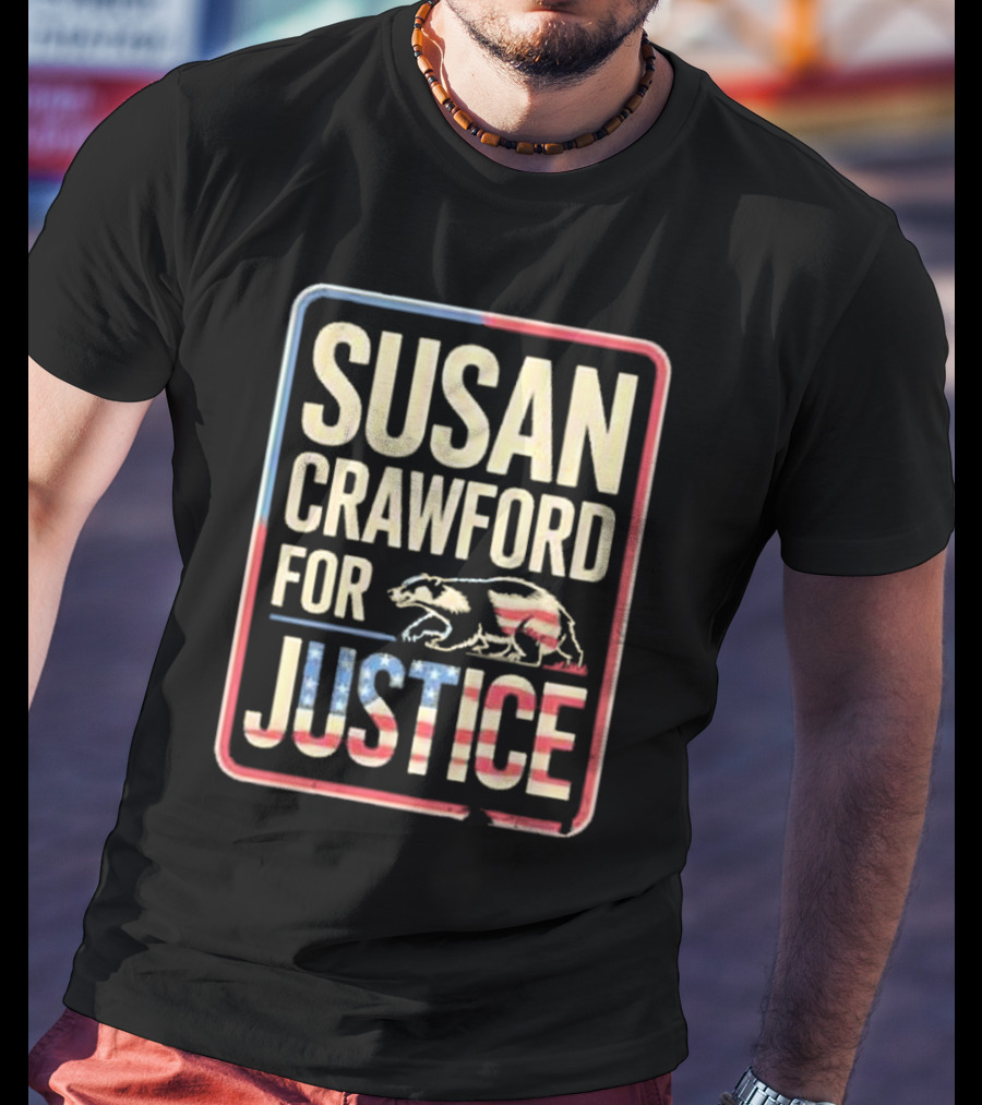 Susan Crawford For Justice Bear Flag Wisconsin 2025 T-Shirt