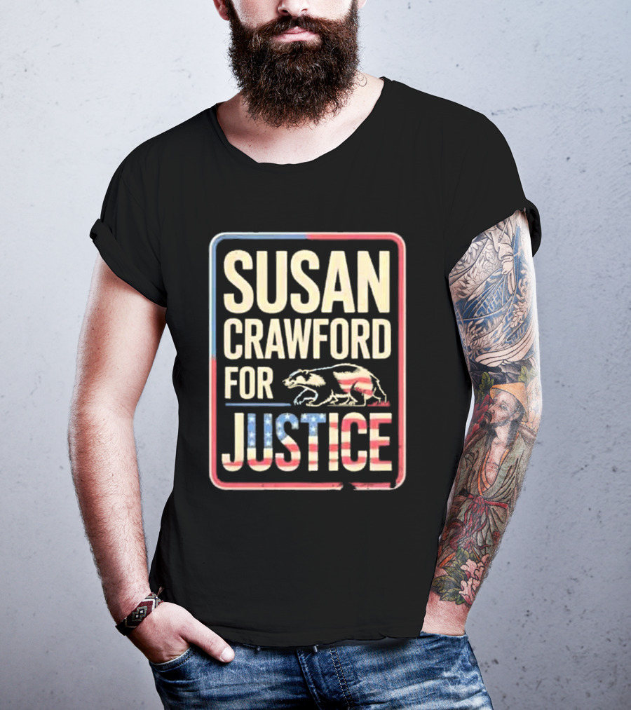 Susan Crawford For Justice Bear Flag Wisconsin 2025 T-Shirt
