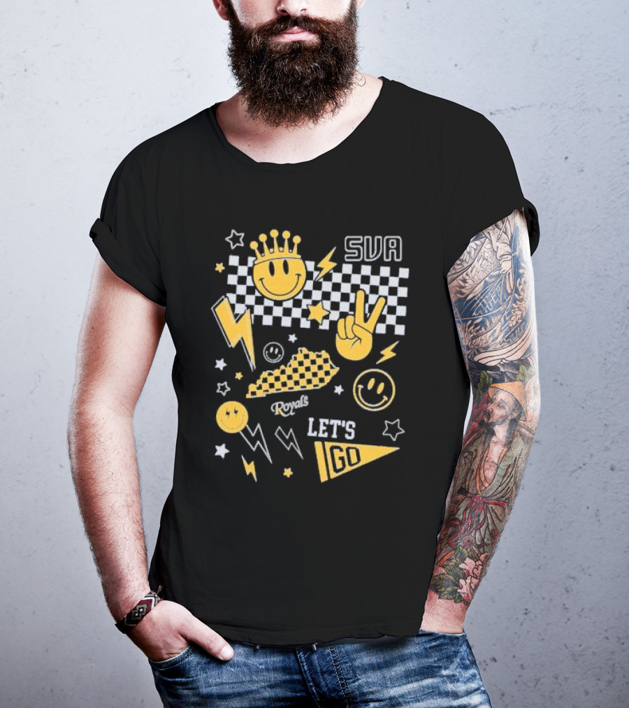 SVA Let's Go Smiley Face Peace Sign Lightning Stars Summit View Academy T-Shirt