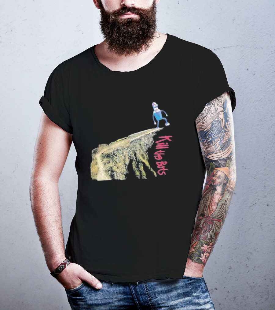 Tari Is For Humans Kill The Bots Robot On Cliff Edge T-Shirt