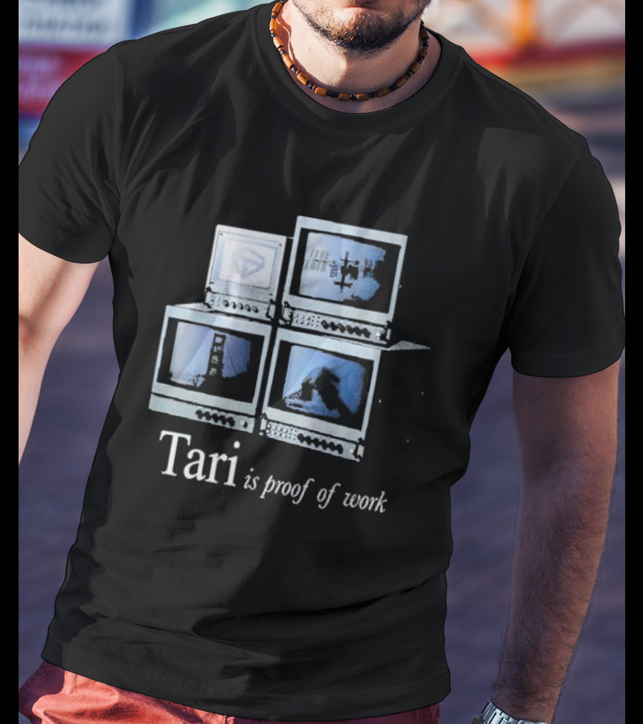 Tari Labs Proof Of Work 1996 Four Vintage Monitors T-Shirt