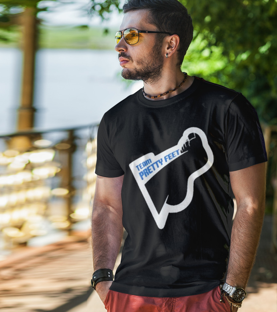 Team Pretty Feet Footprint Silhouette T-Shirt