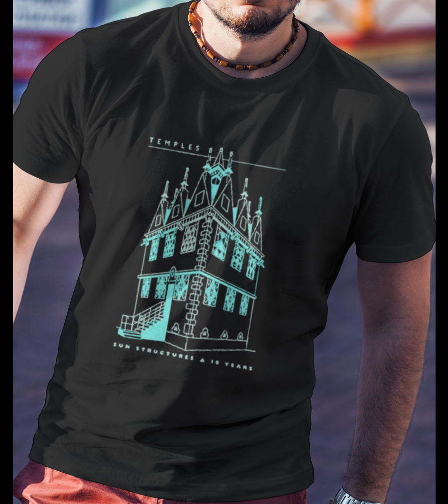 Temple Sun Structure Blueprint Isometric 2025 T-Shirt