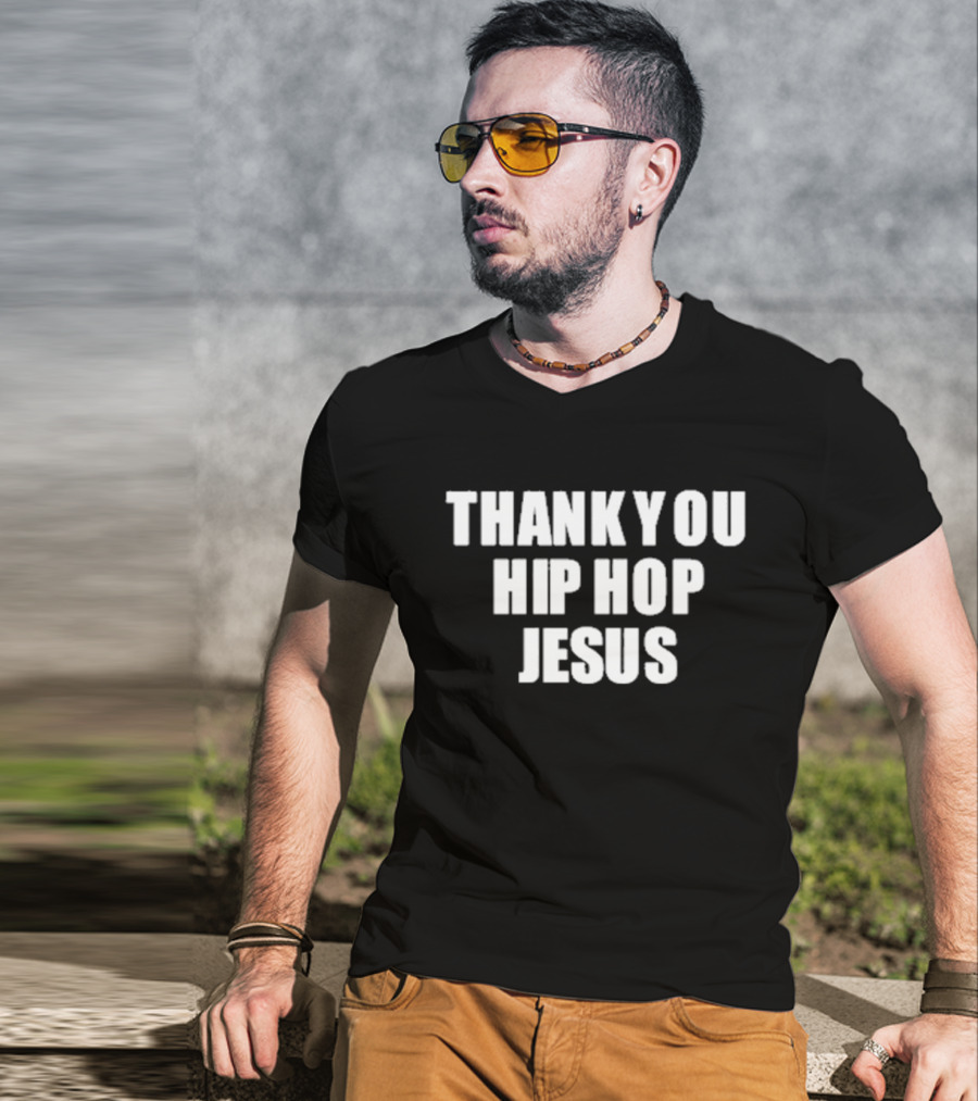 Thank You Hip Hop Jesus Bold Text Statement T-Shirt