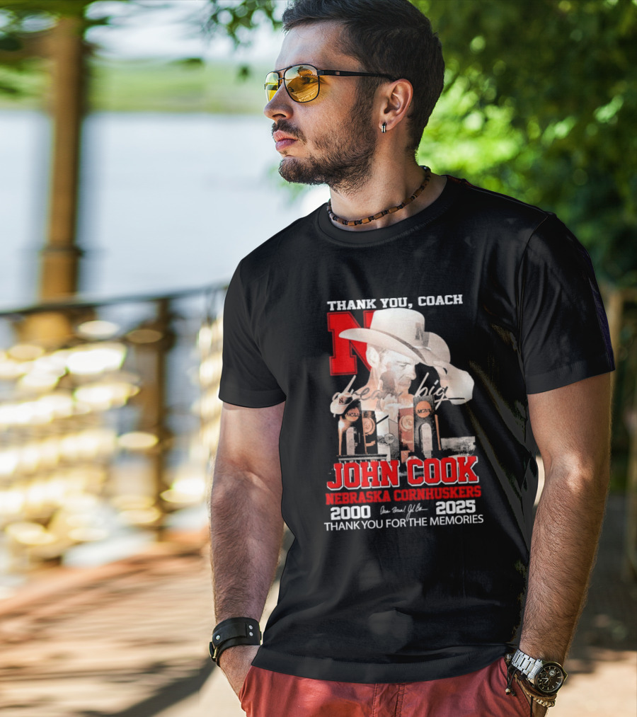 Thank You Coach John Cook Nebraska Cornhuskers 2000 2025 Thank You For The Memories T-Shirt