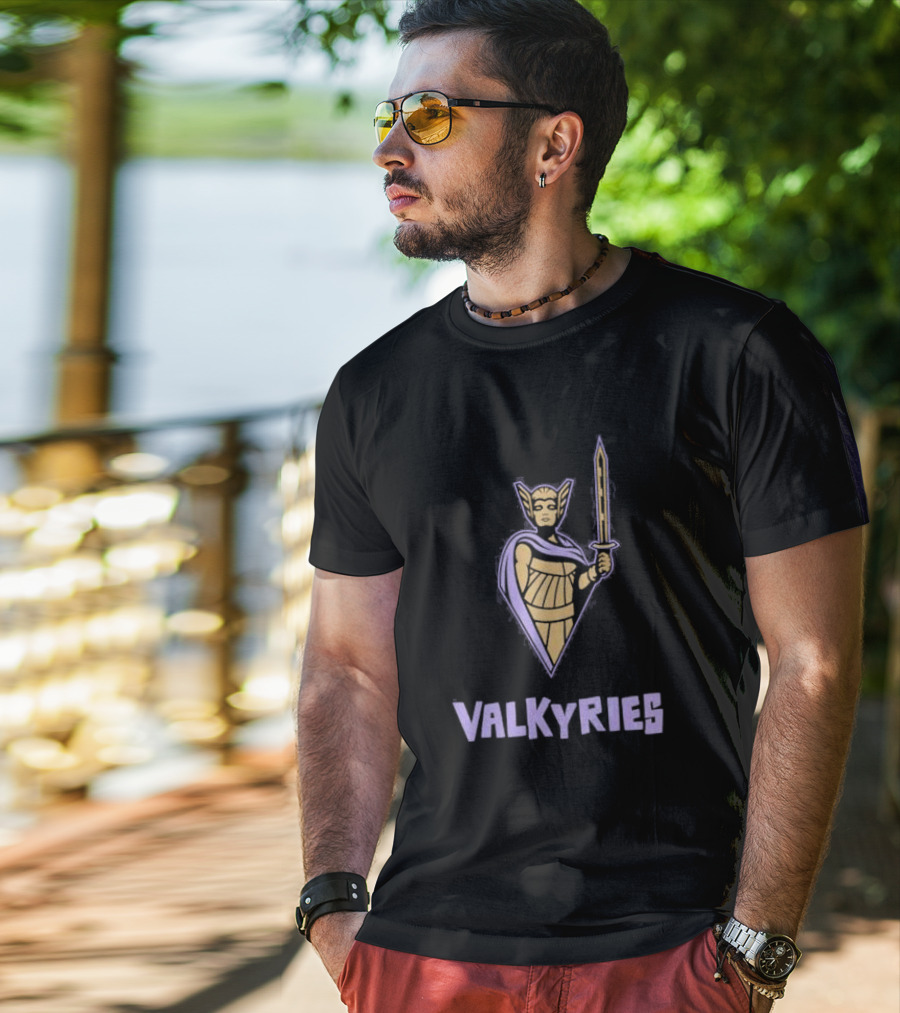 Golden State Valkyries Purple Warrior Sword Icon T-Shirt