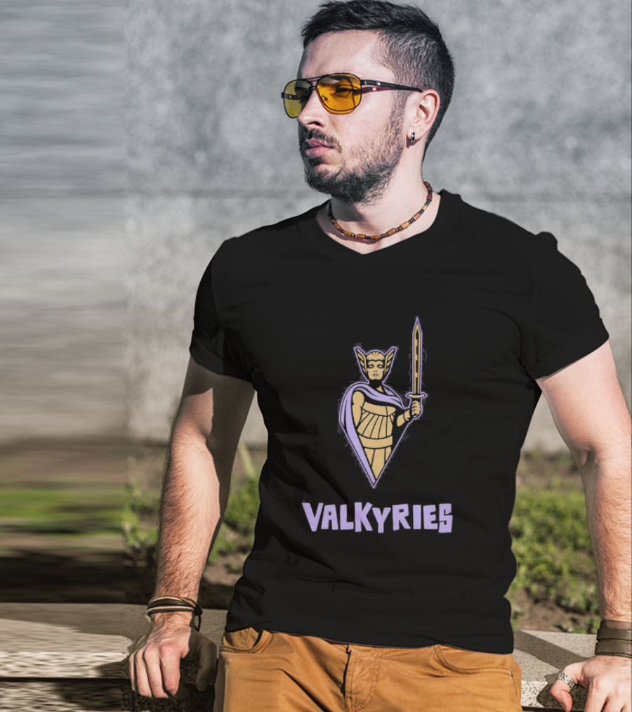 Golden State Valkyries Purple Warrior Sword Icon T-Shirt